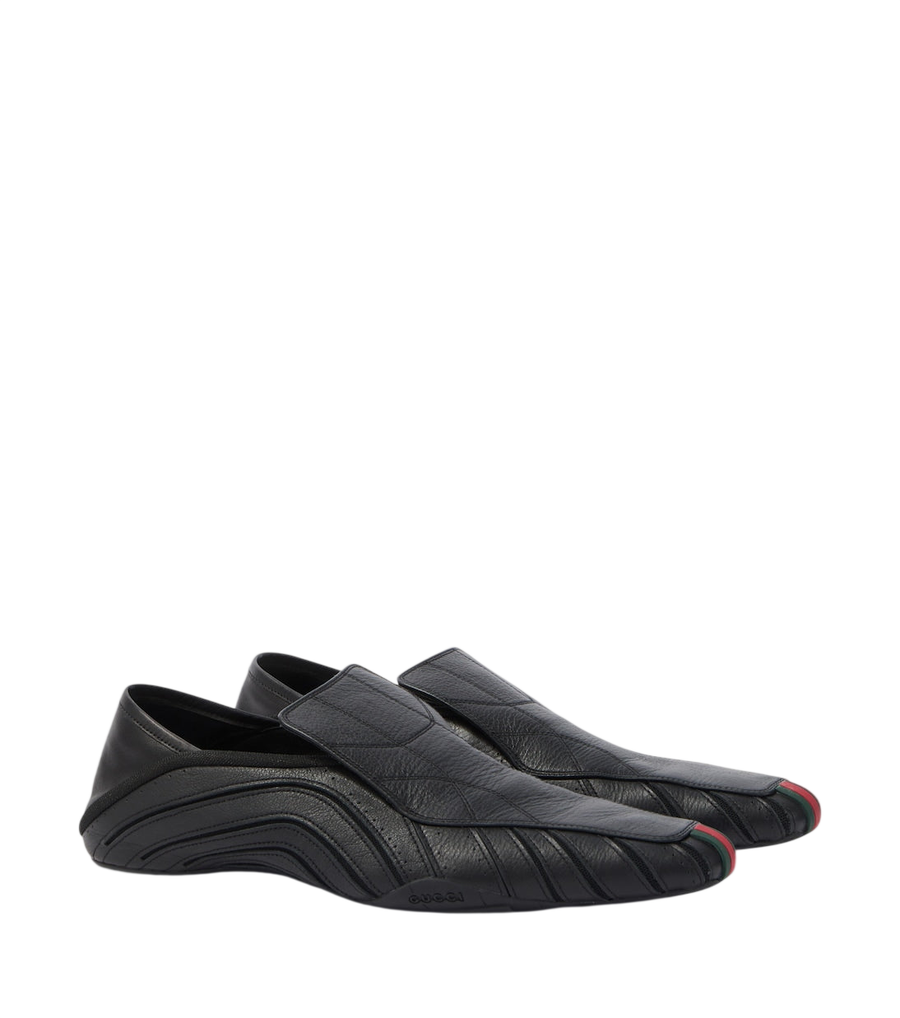 Gucci Web Stripe leather slip-on sneakers