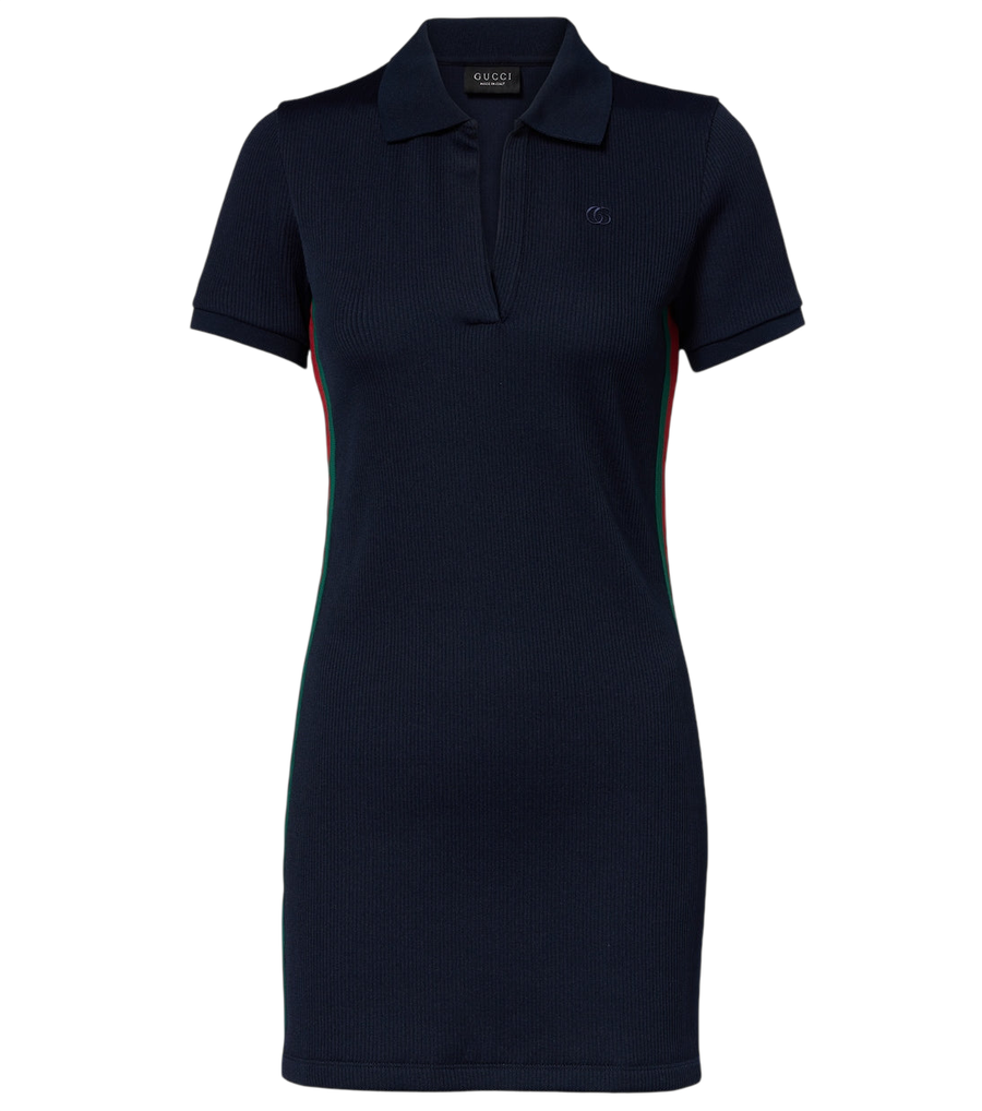Gucci vestido polo Web Stripe em jersey canelado