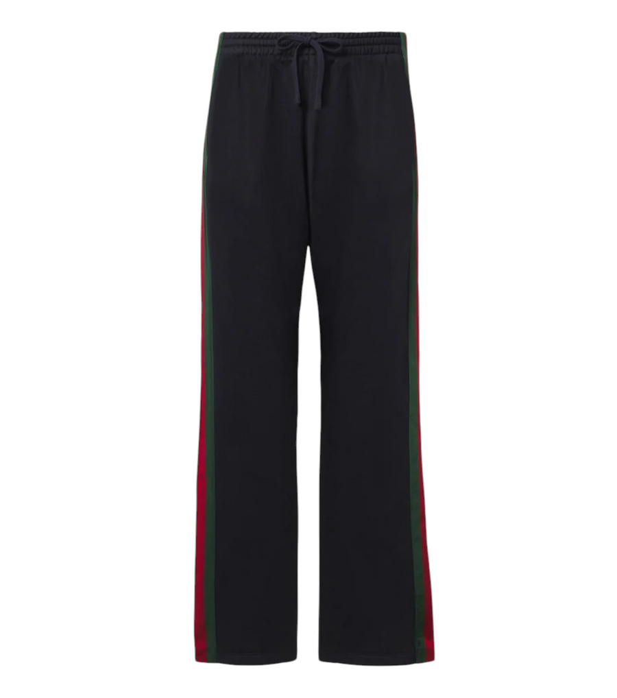 Gucci Web Stripe silk and cotton wide-leg pants