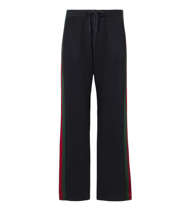 Gucci Web Stripe silk and cotton wide-leg pants