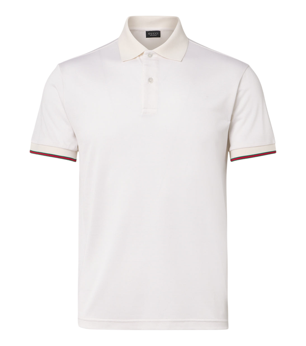 Gucci Web Stripe silk jersey polo shirt