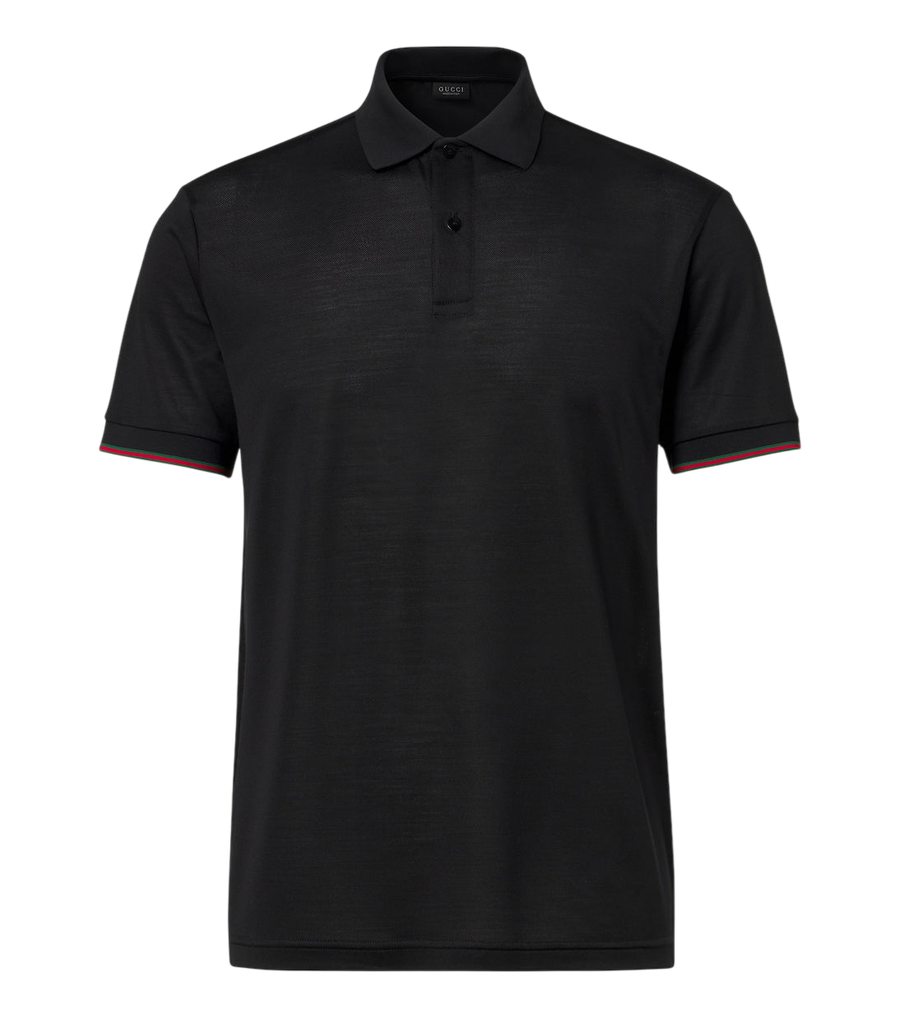 Gucci Web Stripe silk jersey polo shirt