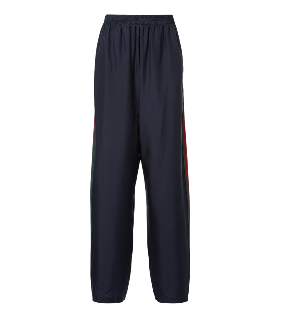 Gucci Web Stripe silk poplin track pants