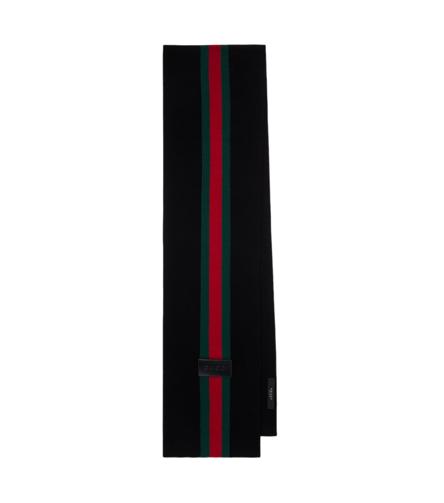 Gucci Web Stripe wool scarf