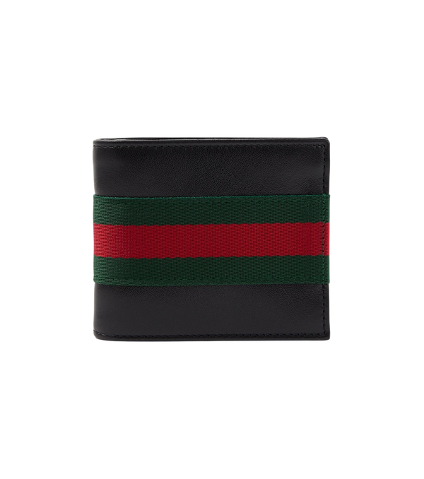 Gucci Web Trademark leather bifold wallet