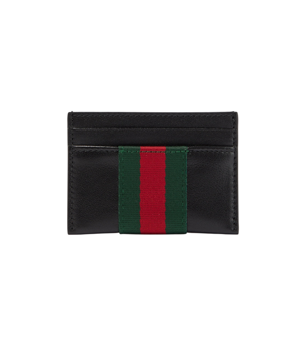 Gucci Web Trademark leather card holder