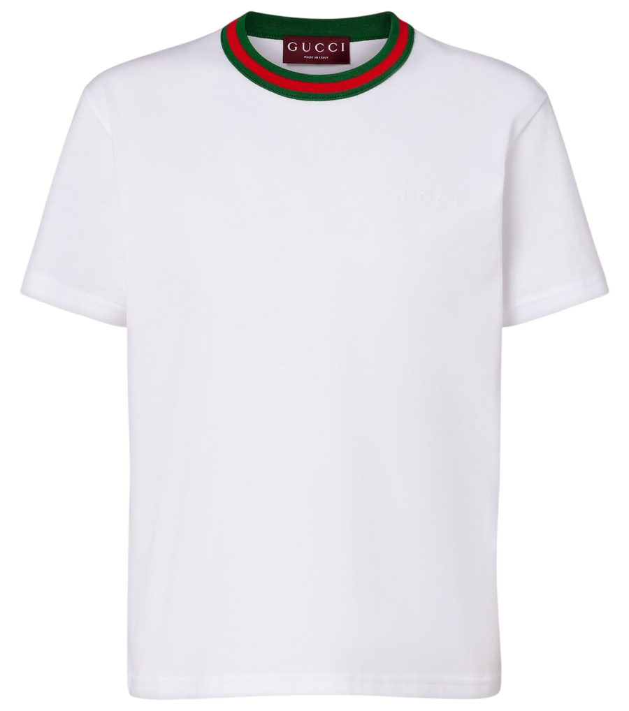 T-shirt en jersey de coton à bande Web Gucci