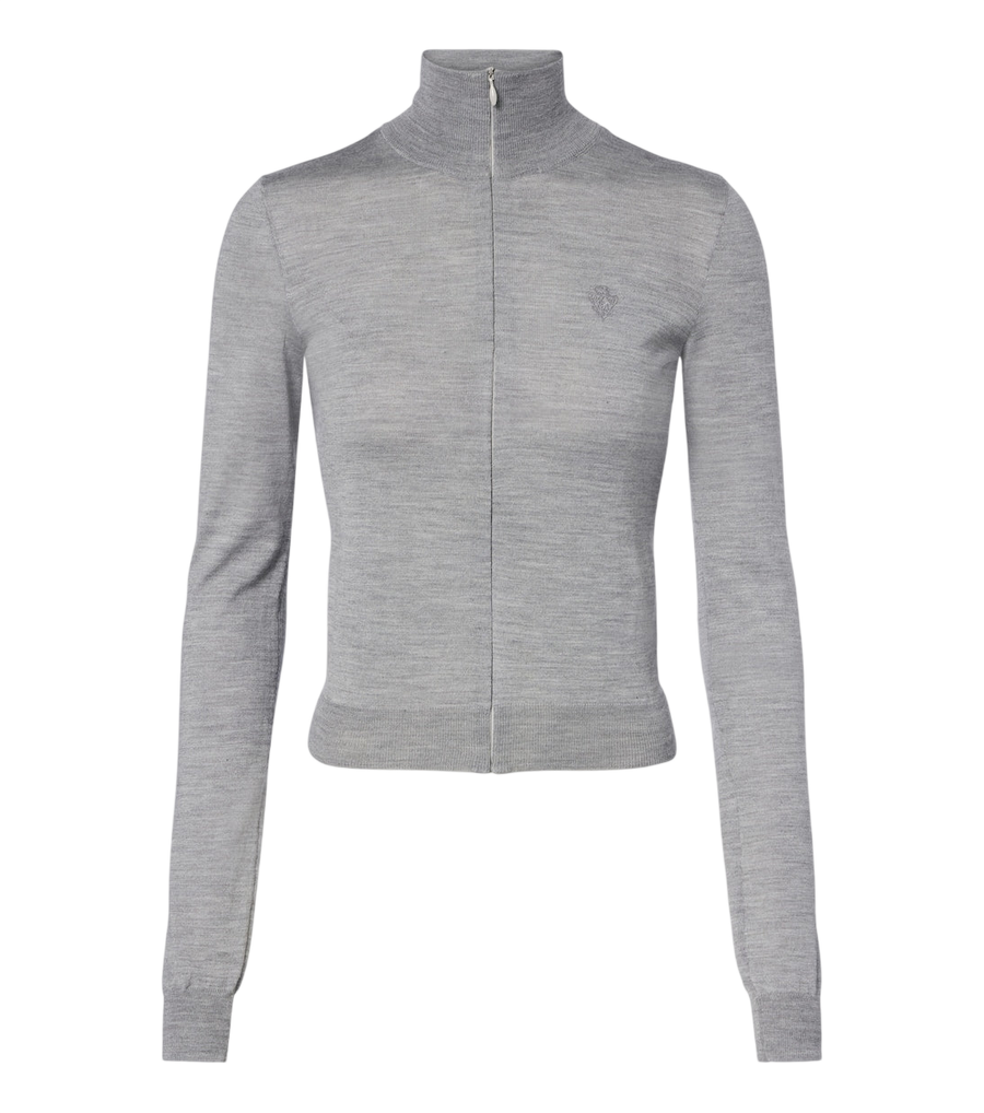 Gucci Wool and silk zip-up sweater