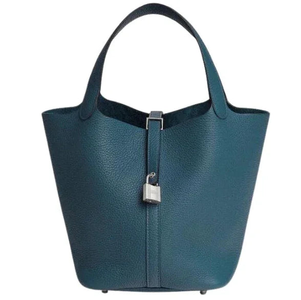 Hermès Bleu de Prusse Clemence Picotin Lock 22 Palladium Hardware