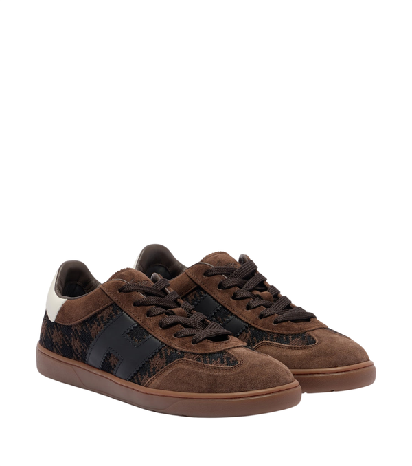 Hogan H647 leather-trimmed suede sneakers