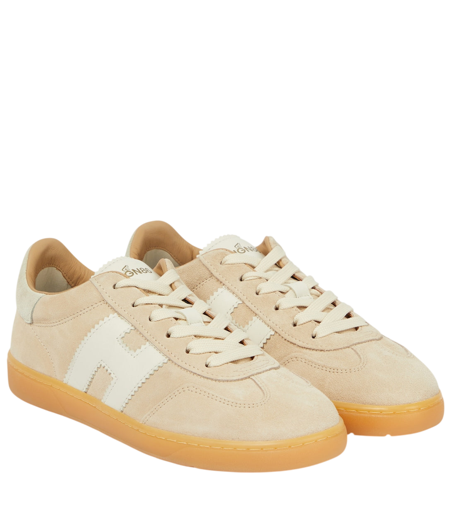 Hogan H647 leather-trimmed suede sneakers