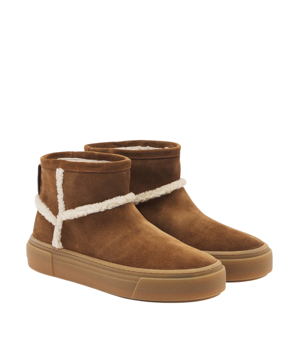 Hogan H705 shearling-trimmed suede ankle boots