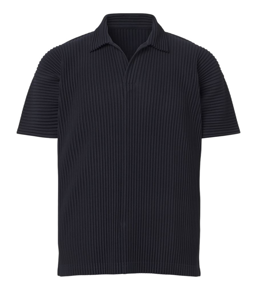 Homme Plissé Issey Miyake Basics pleated polo shirt