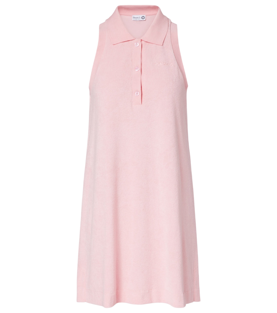 Hunza G Logo cotton terry polo dress