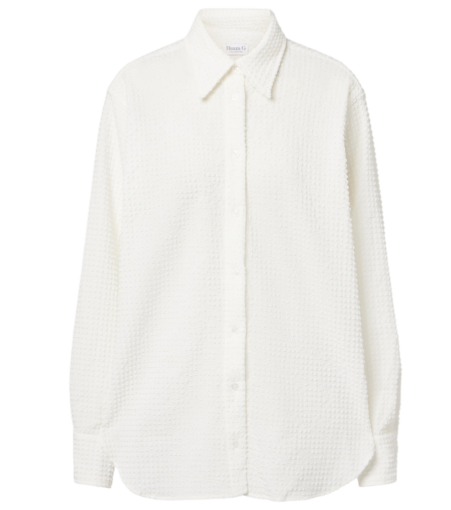 Hunza G Resort oversized seersucker shirt