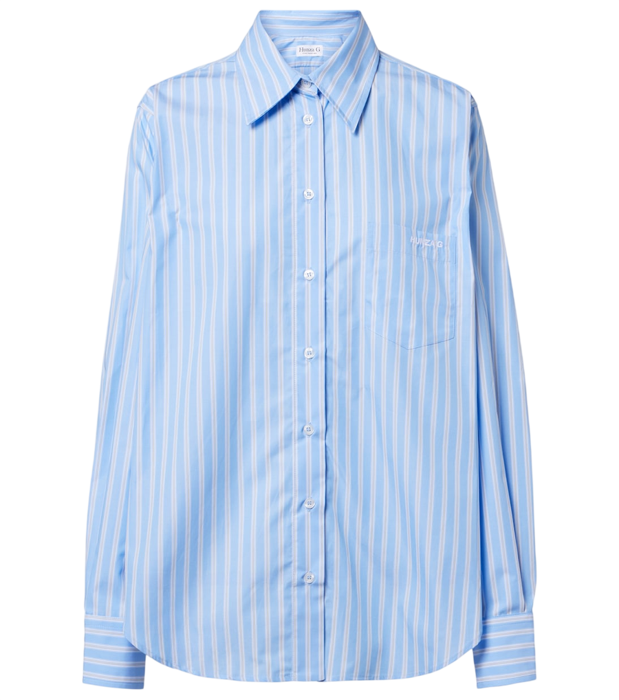 Chemise en popeline de coton rayée Hunza G