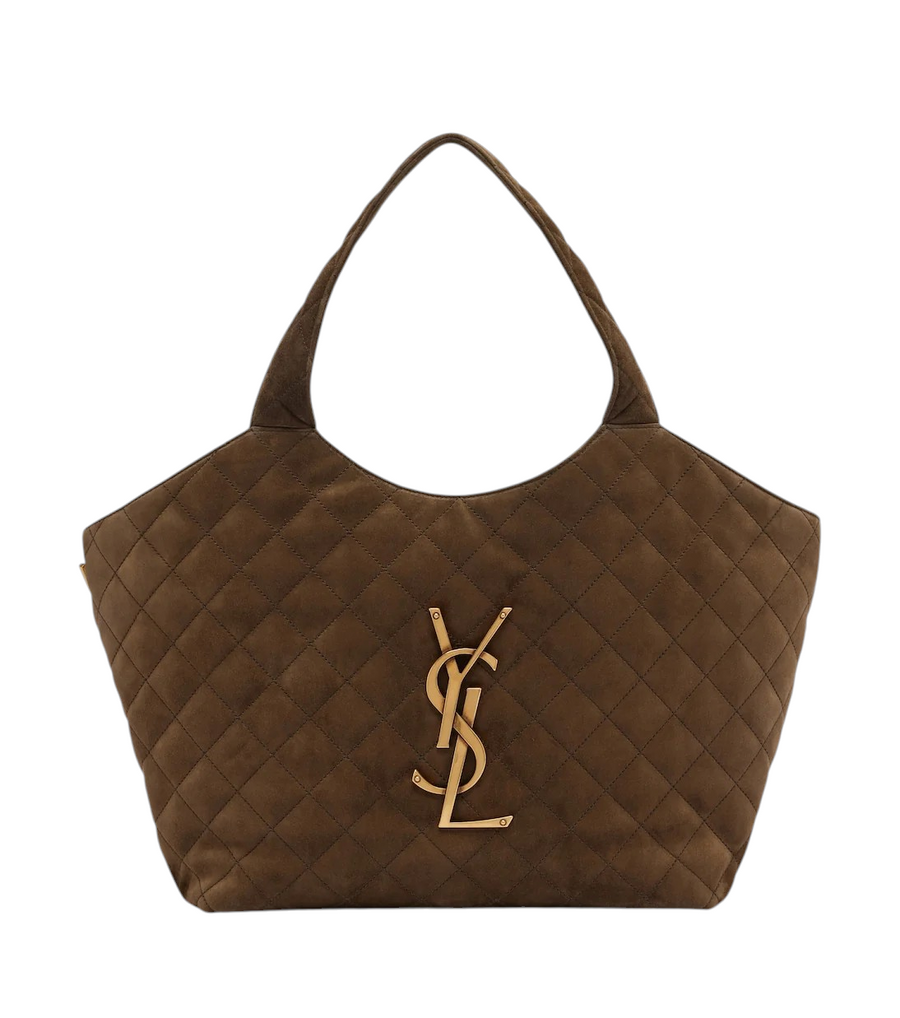 Icare Medium Quilted Suede Tote Bag