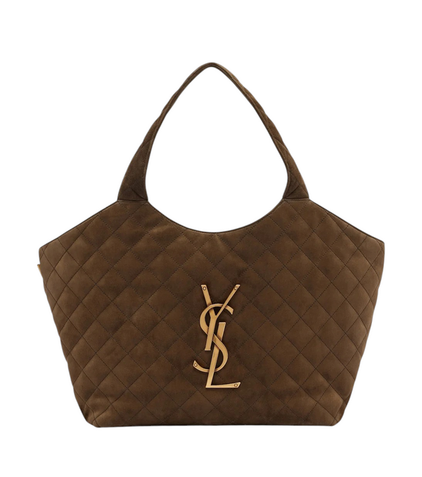 Icare Medium Quilted Suede Tote Bag