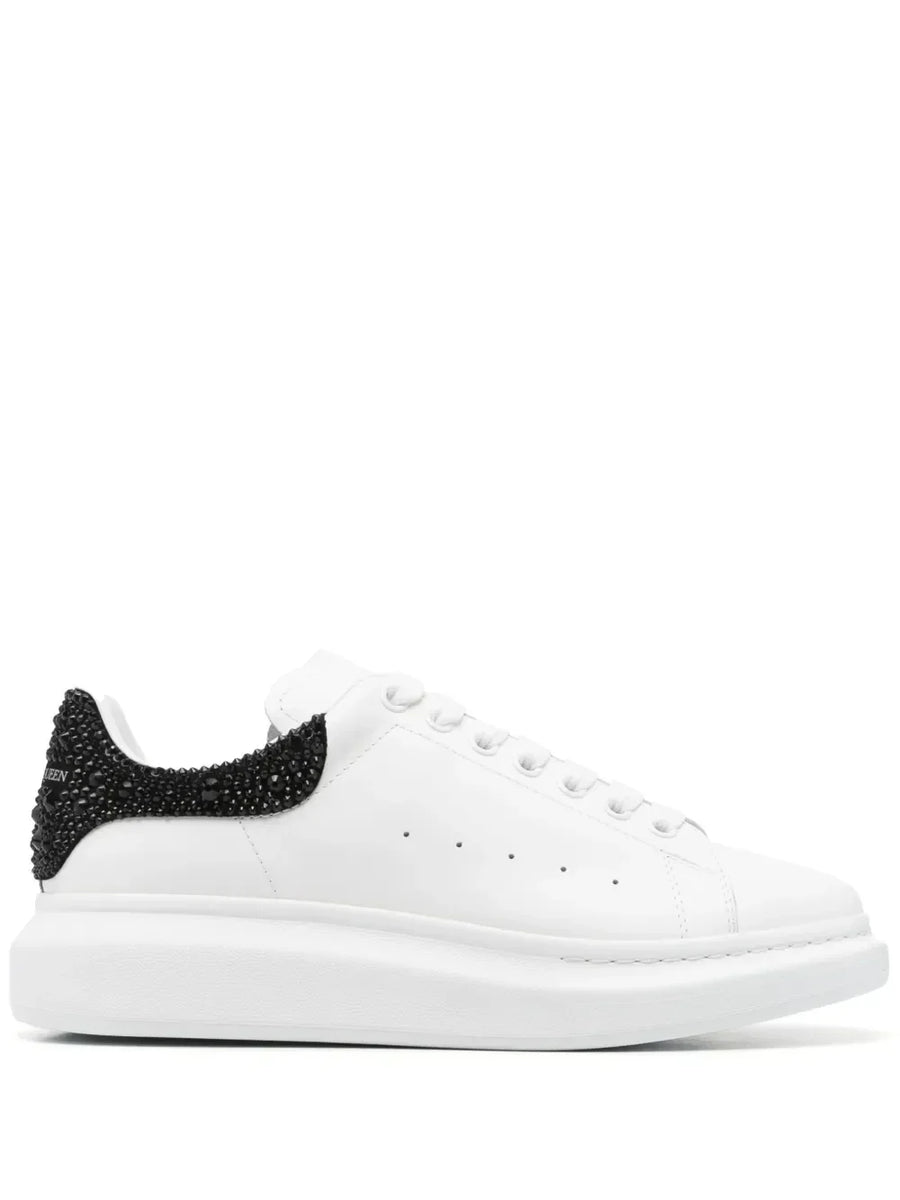 Alexander McQueen White Black crystal-embellished Oversized sneakers