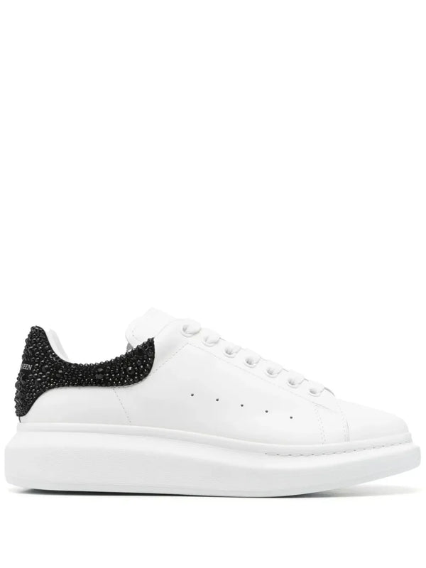Alexander McQueen White Black crystal-embellished Oversized sneakers