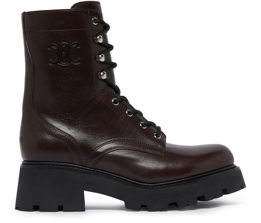 CELINE Celine Triomphe Rangers mid lace-up boots in calfskin