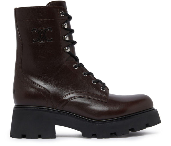 CELINE Celine Triomphe Rangers mid lace-up boots in calfskin