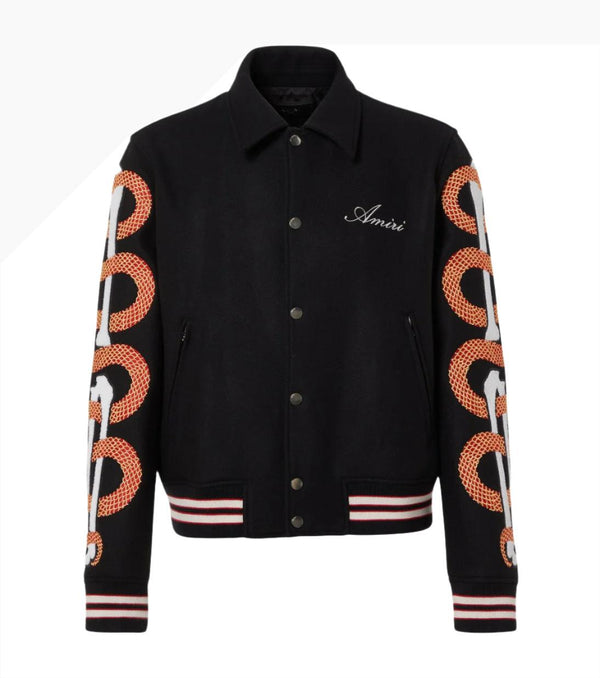 Amiri Snake Bones wool-blend varsity jacket