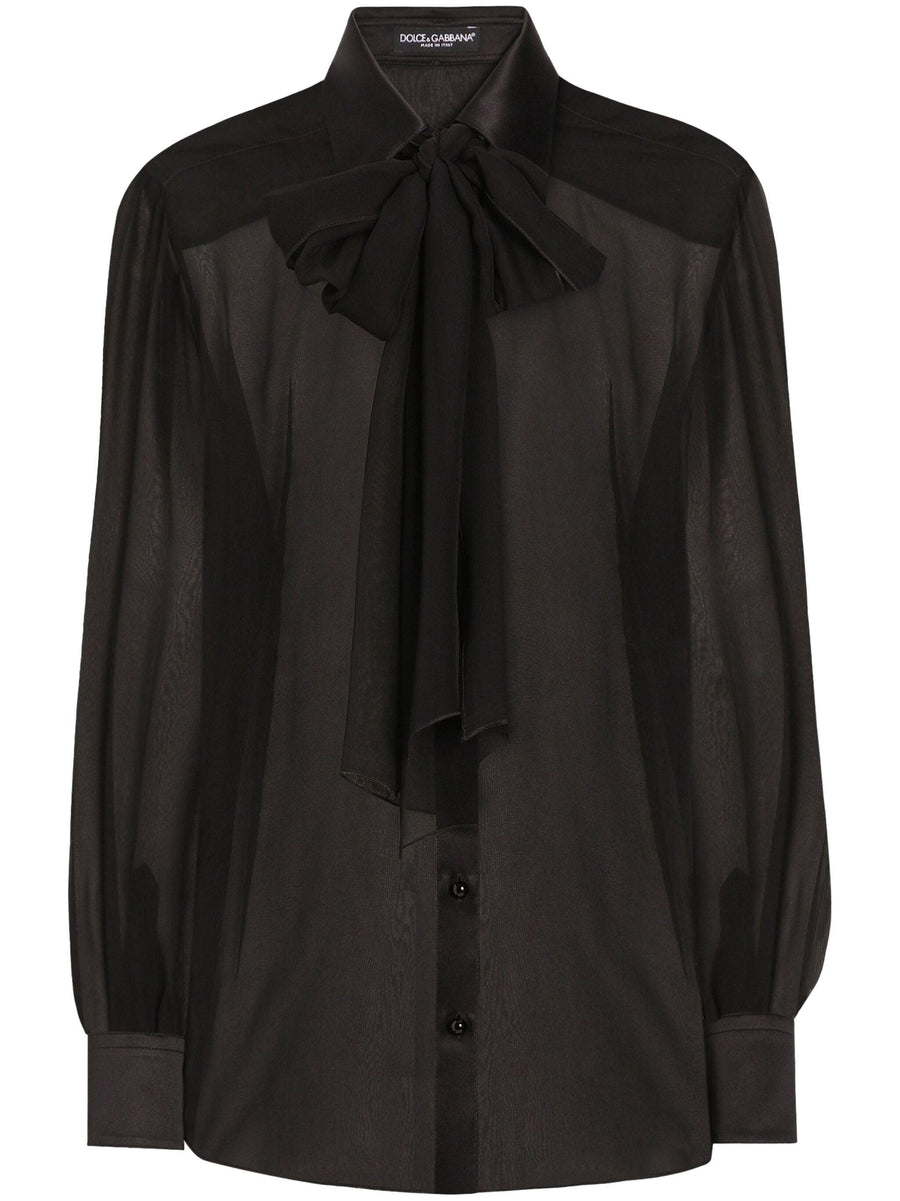 Dolce & Gabbana pussy-bow silk chiffon shirt