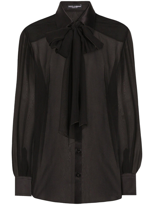 Dolce & Gabbana pussy-bow silk chiffon shirt
