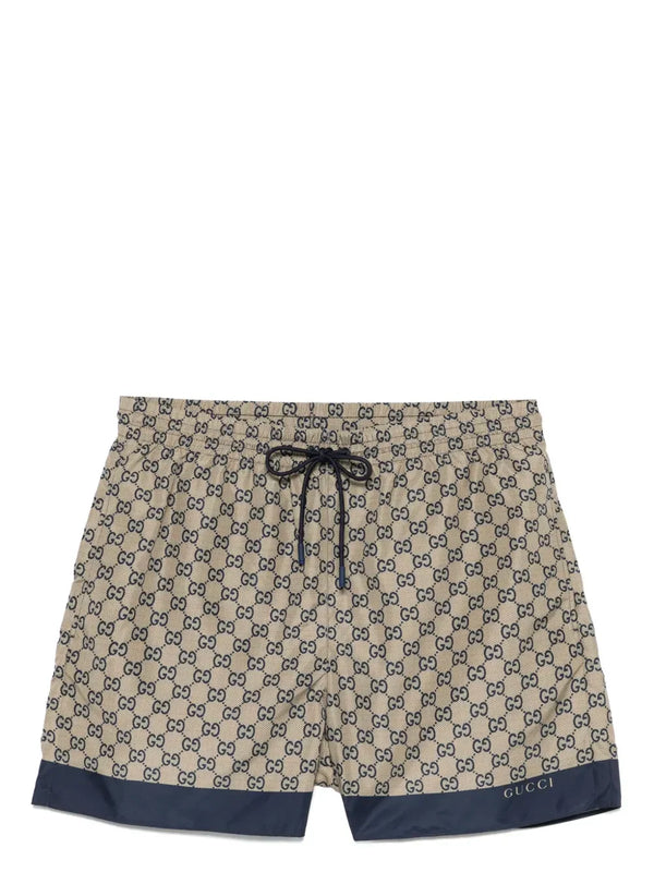Gucci printed poplin swim shorts
