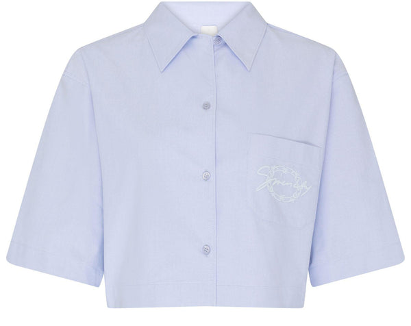 GIVENCHY Cropped shirt in cotton with GIVENCHY medallion