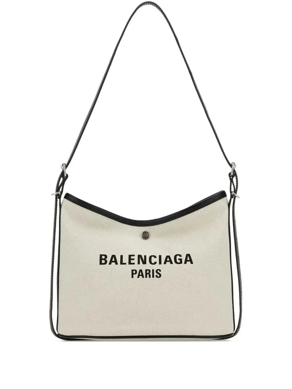 Balenciaga Biarri logo-plaque canvas shoulder bag