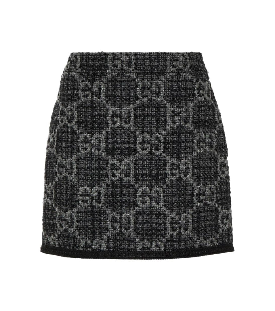 GUCCI GG wool and cotton tweed miniskirt