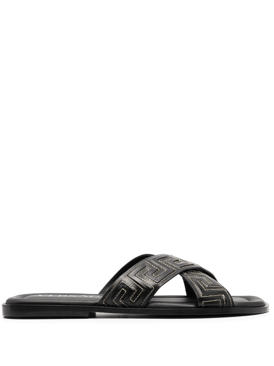 Sandalias Versace Greca de piel