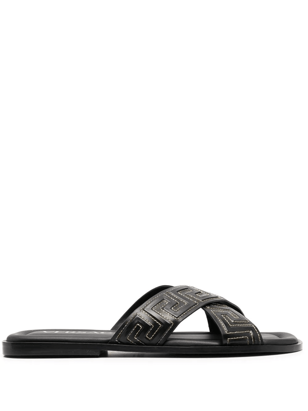 Sandalias Versace Greca de piel
