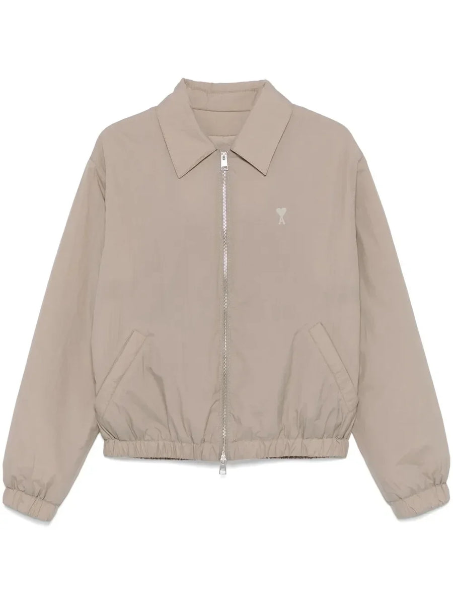 AMI Paris Ami de Coeur taupe grey bomber jacket