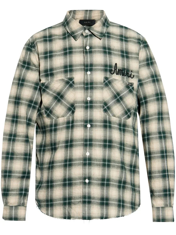 AMIRI Shotgun Ecru Flannel Shirt