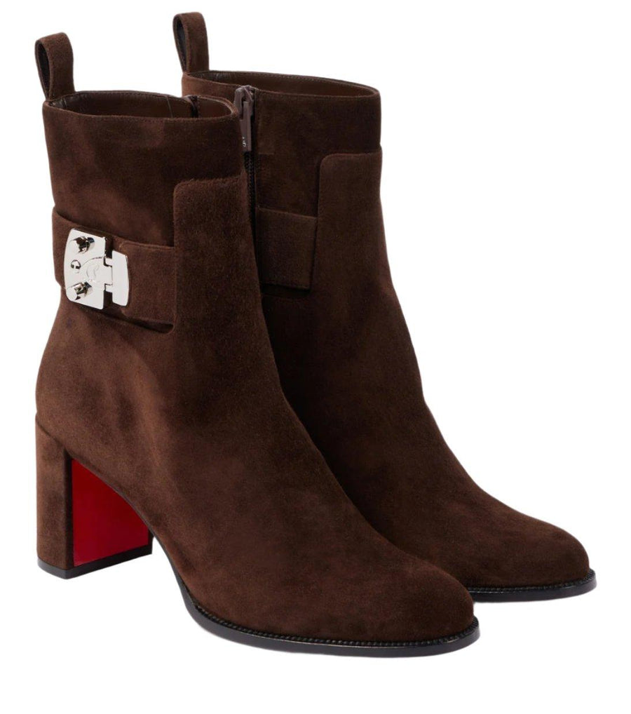 Christian Louboutin Booty Lock 70 suede ankle boots