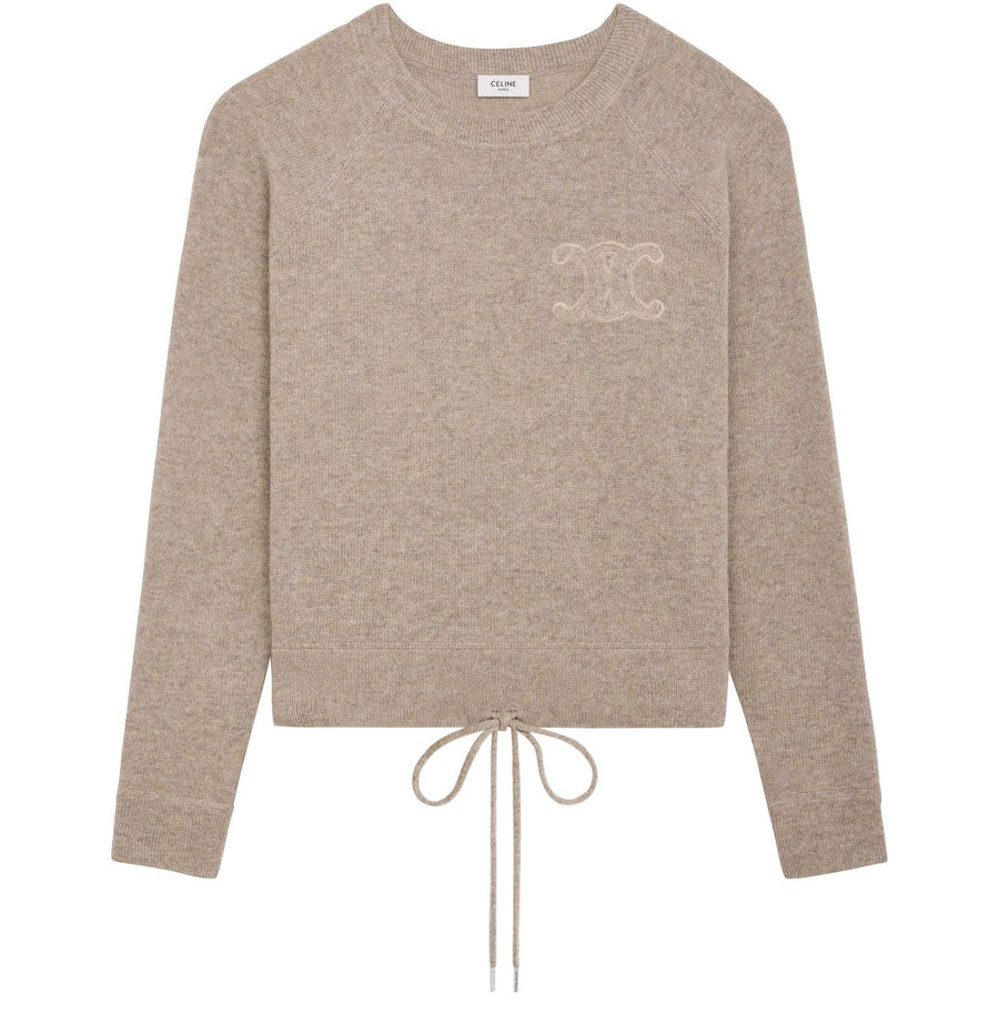CELINE Triomphe crew neck sweater in wool and cashmere