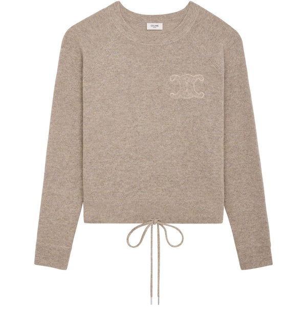 CELINE Triomphe crew neck sweater in wool and cashmere
