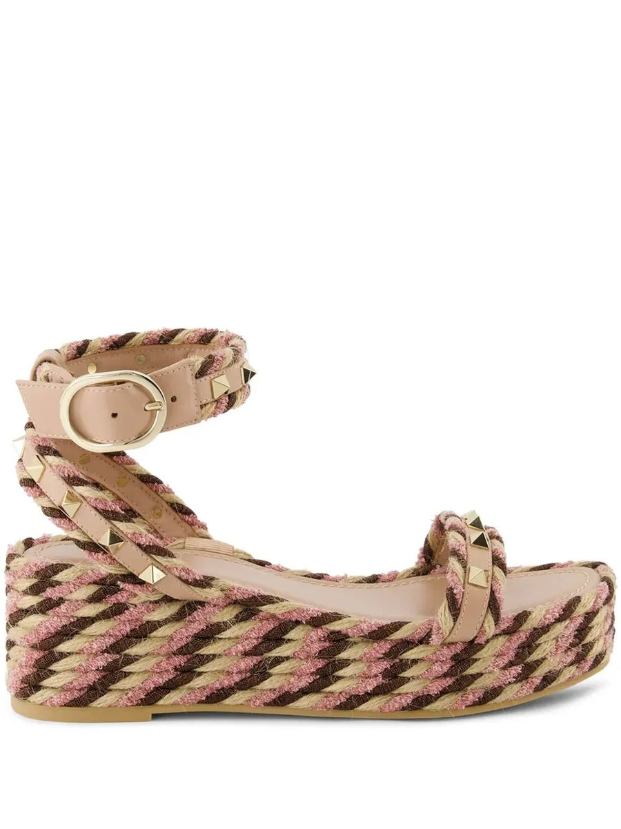 Valentino Garavani 45mm Rockstud flatform sandals