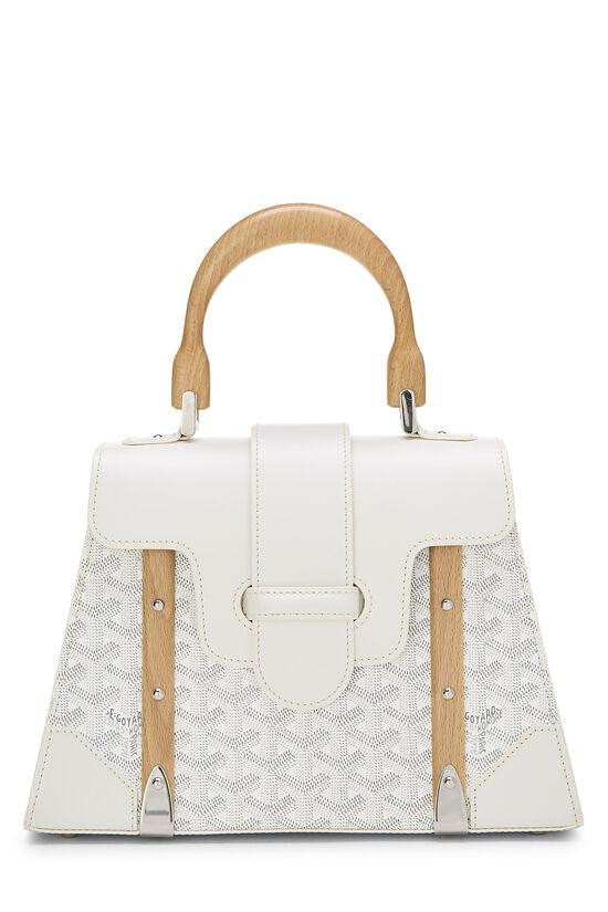 GOYARD  Goyardine Saigon PM White Top Handle Bag