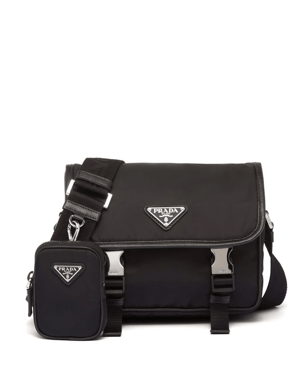 Prada Re-Nylon logo-plaque messenger bag