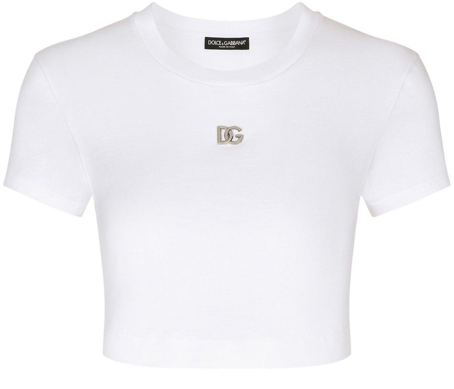 DOLCE &amp; GABBANA Camiseta corta de punto con logotipo DG
