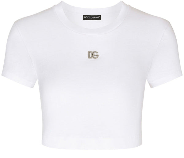 DOLCE & GABBANA Short Jersey T-Shirt with DG Logo