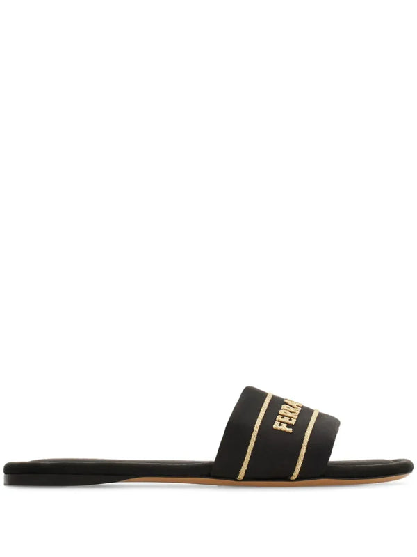 Ferragamo logo slide sandals