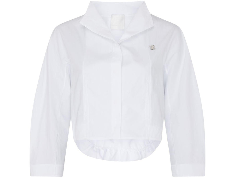 GIVENCHY Cropped shirt in poplin with 4G detail