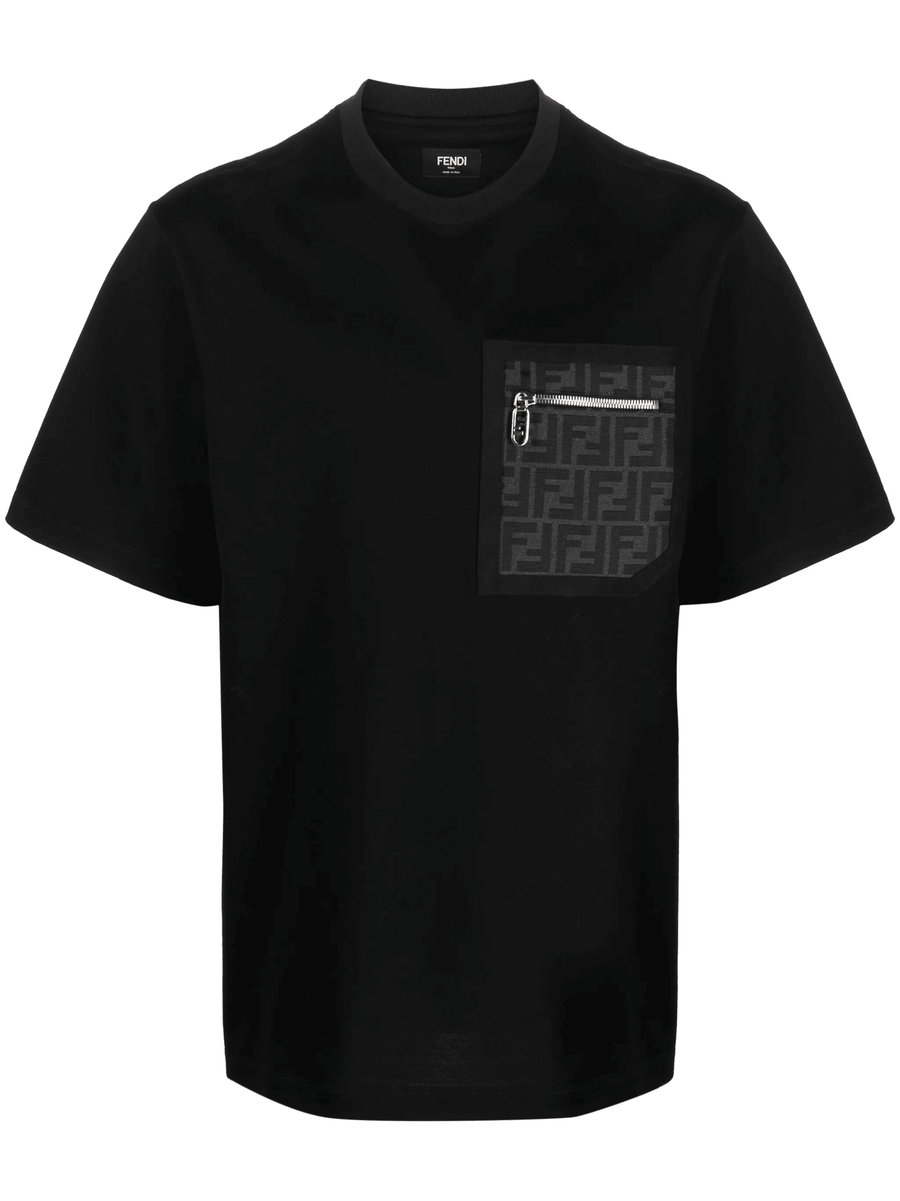 FENDI FF-monogram pocket cotton T-shirt