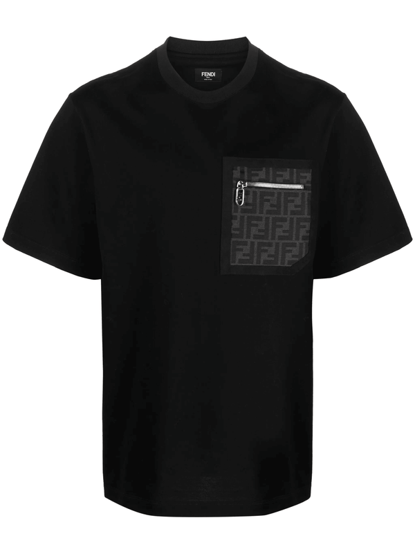 FENDI FF-monogram pocket cotton T-shirt