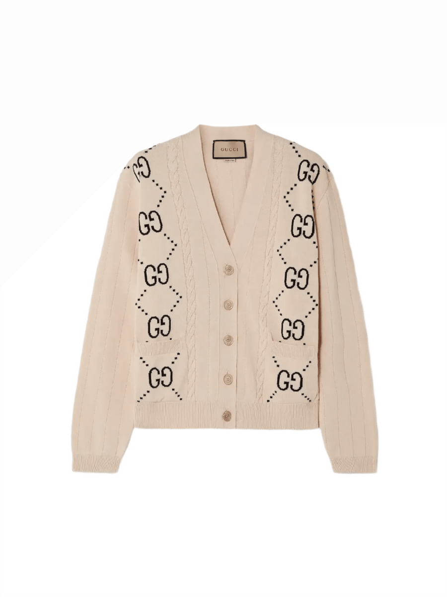 GUCCI Intarsia cotton cardigan